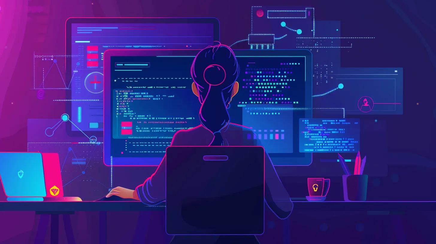 Web developer integrating cybersecurity measures into web development process