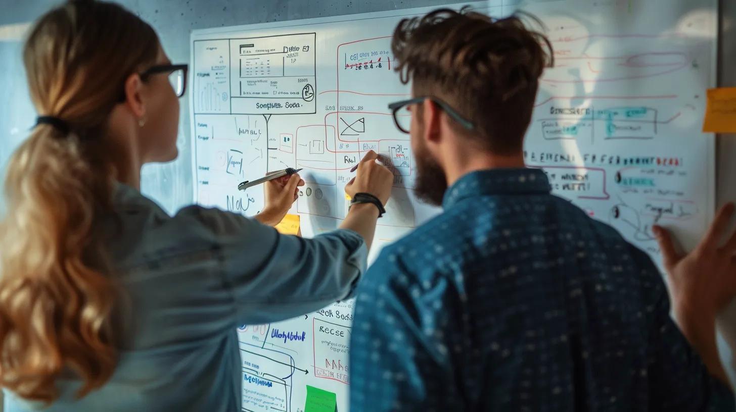 Team of developers collaborating on React frontend architecture best practices