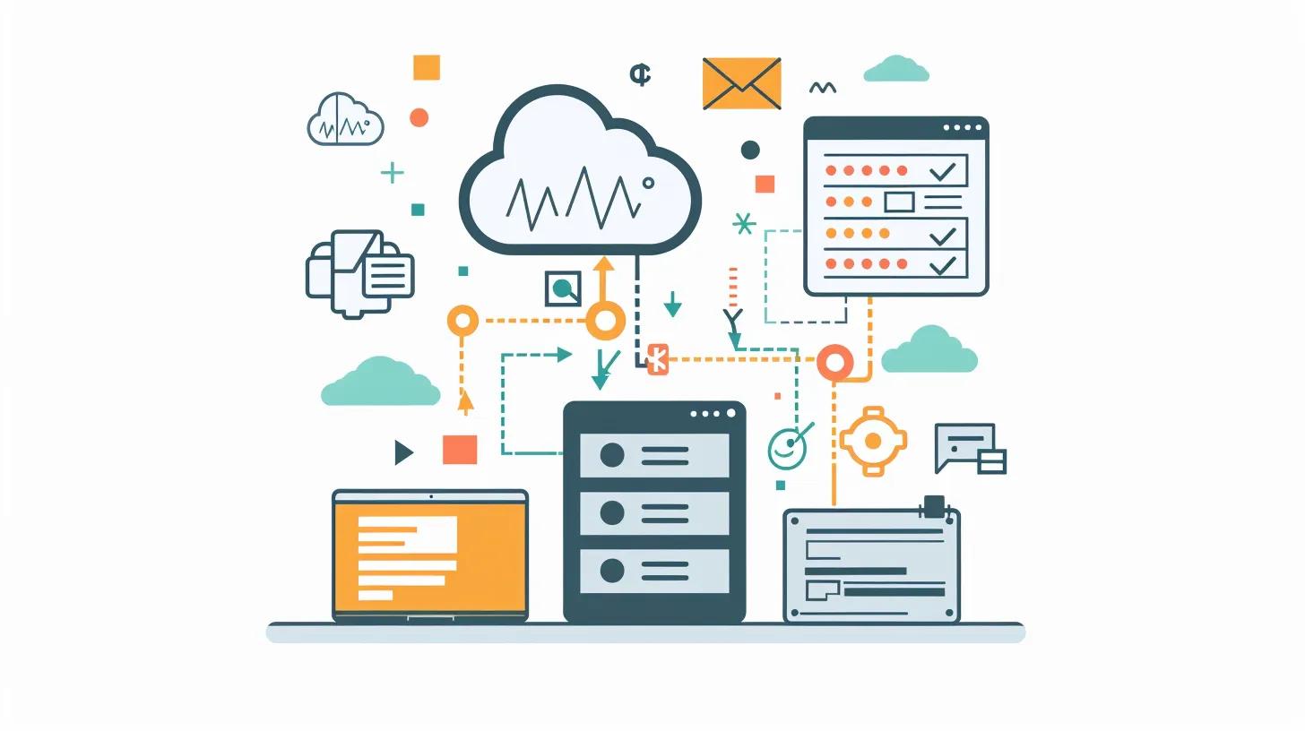 Data backup and recovery concept with cloud storage and hard drive, highlighting WordPress site safety